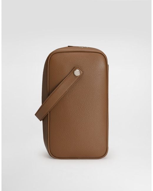 Dolce & Gabbana Lock Calfskin Handbag in Brown für Herren