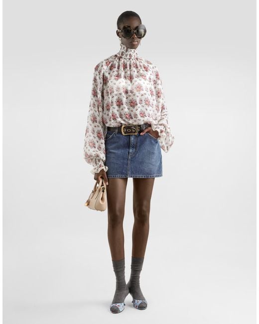 Dolce & Gabbana Blue Denim Skirt