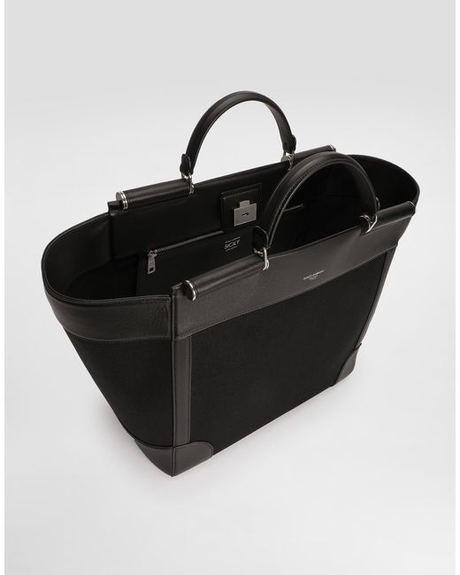 Dolce & Gabbana Black Logo-Lettering Tote Bag for men
