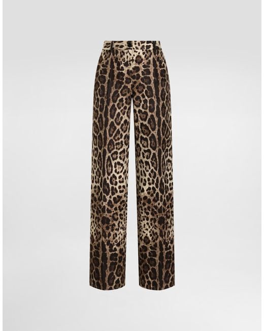Dolce & Gabbana Natural Leo- Brocade Trousers