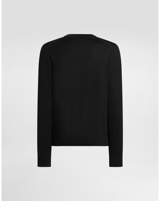 Virgin Wool Pullover Dolce & Gabbana de hombre de color Black