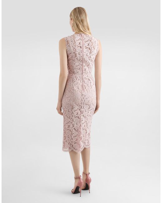 Dolce & Gabbana Pink Cordonetto Lace Dress