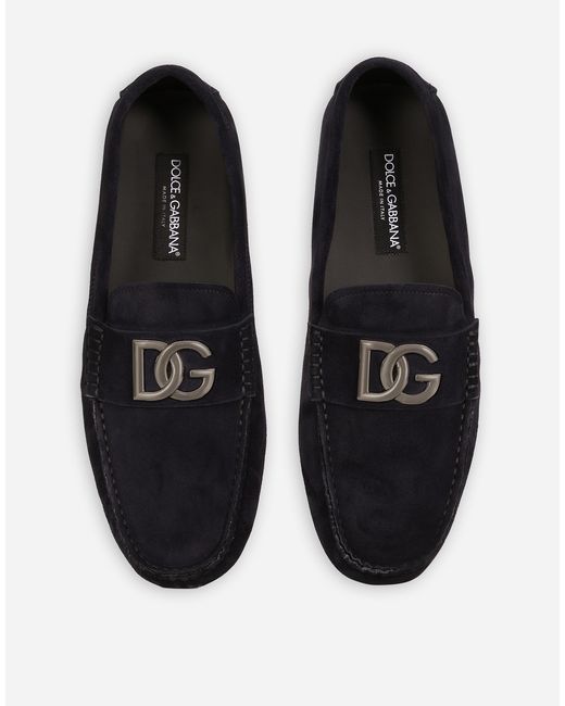 Dolce & Gabbana White Suede Driver Shoes for men