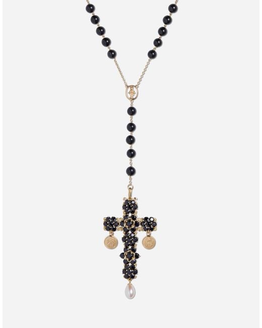 Dolce & Gabbana White Sicily Rosary Necklace 18-Carat And Sapphires
