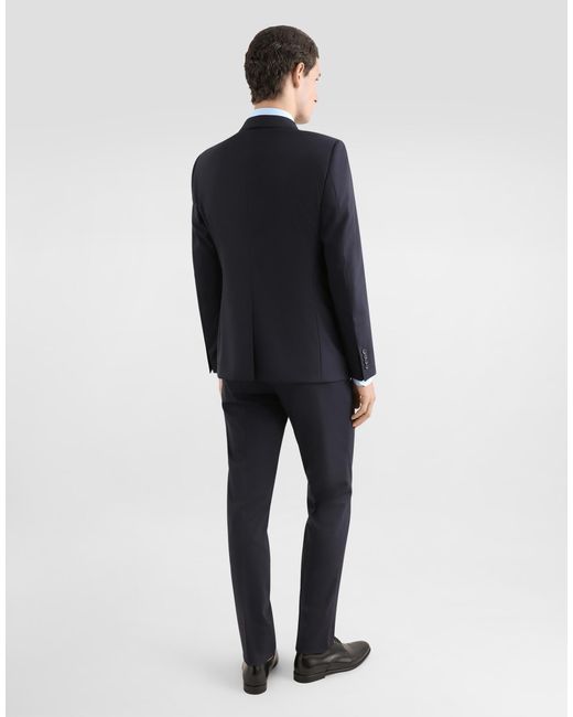 メンズ Dolce & Gabbana シャツ ゴールドフィットストレッチポプリン Blue