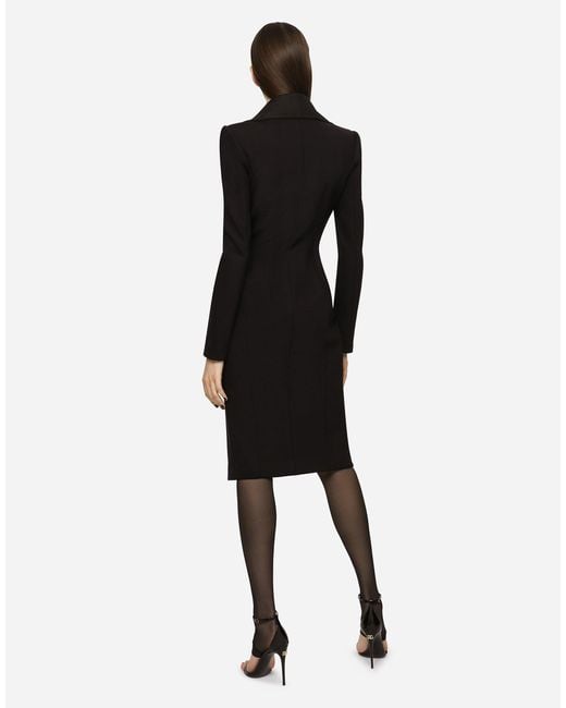 Robe-Manteau Midi En Jersey Technique Dolce & Gabbana en coloris Black