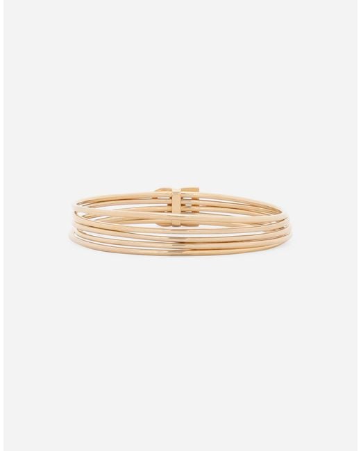 Dolce & Gabbana White Rigid Multi-Hoop Bangle With Dg Logo