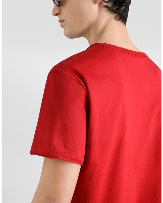 Dolce & Gabbana Red T-Shirt M/Corta Giro for men