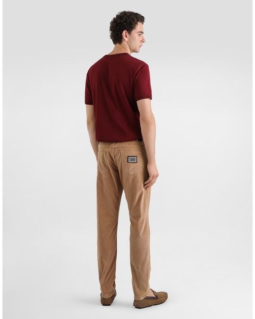 Dolce & Gabbana Baumwoll-T-Shirt Mit Wappenpatch in Red für Herren