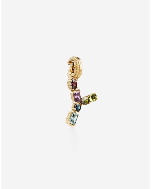 Dolce & Gabbana チャーム「Y」 レインボーアルファベット 18金イエローゴールド マルチカラージェム White