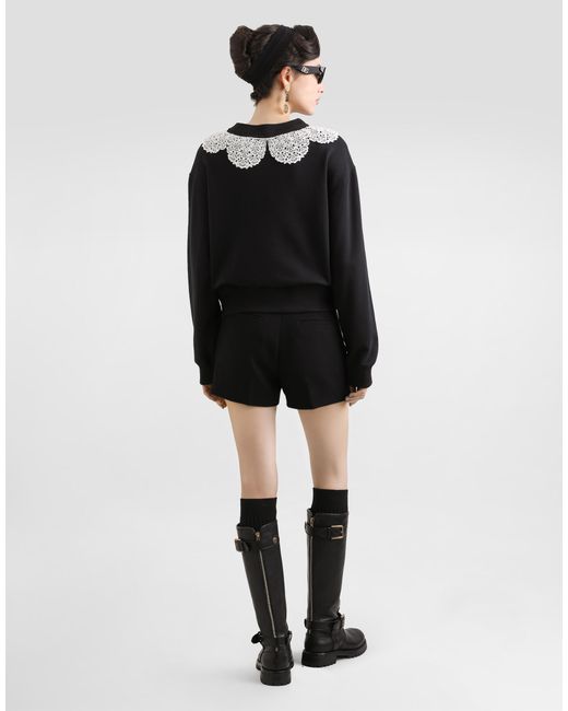 Dolce & Gabbana Black Wool Crêpe Shorts