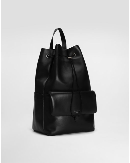 Dolce & Gabbana Rucksack Aus Kalbsnappaleder in Black für Herren