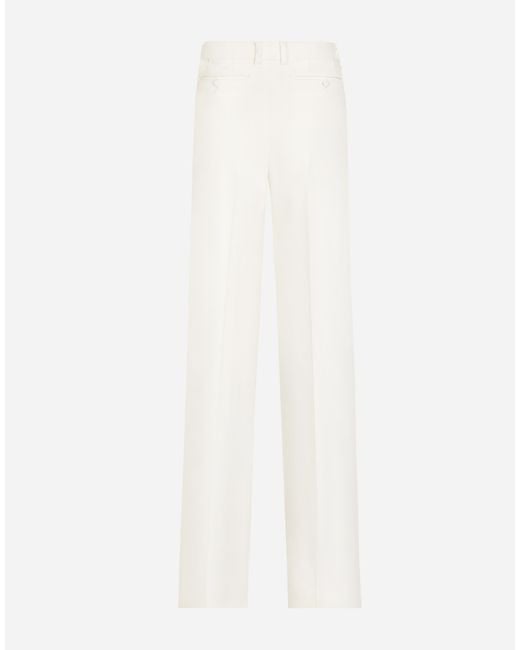 Dolce & Gabbana White Flared Double Crepe Pants