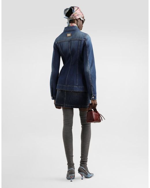 Dolce & Gabbana Blue Denim Single-Breasted Jacket