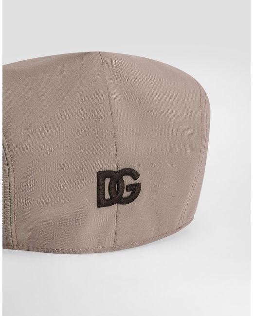 Dolce & Gabbana Gray Wool Poplin Flat Cap for men