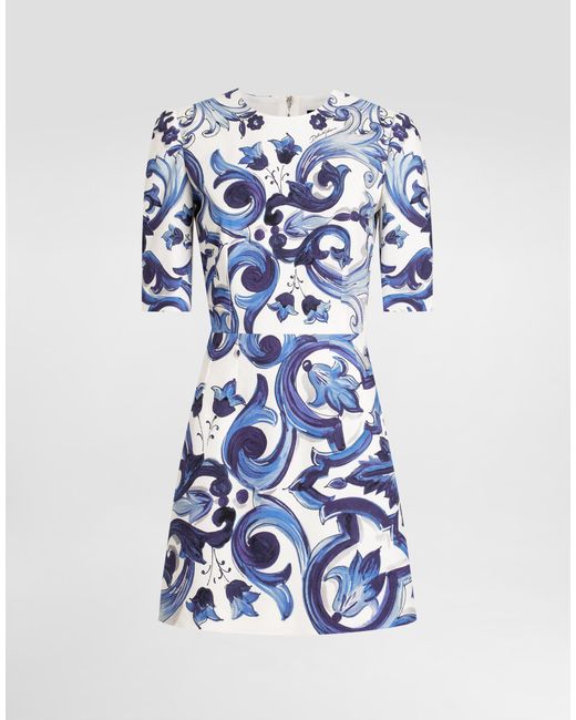 d&g blue dress DG Logo Floral Short Dress main image 1