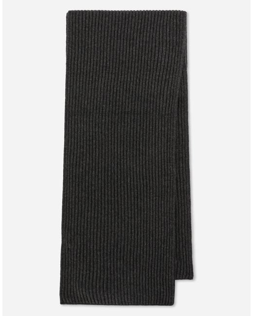 Dolce & Gabbana Black Logo-Patch Wool Scarf for men