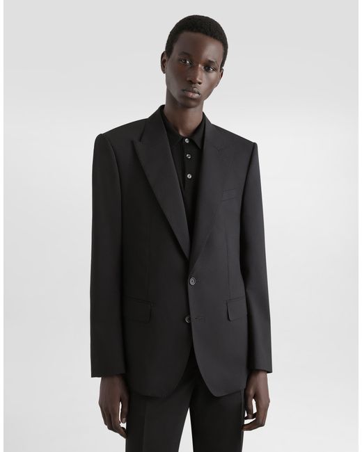 Dolce & Gabbana Black Stretch Wool Martini-Fit Suit for men