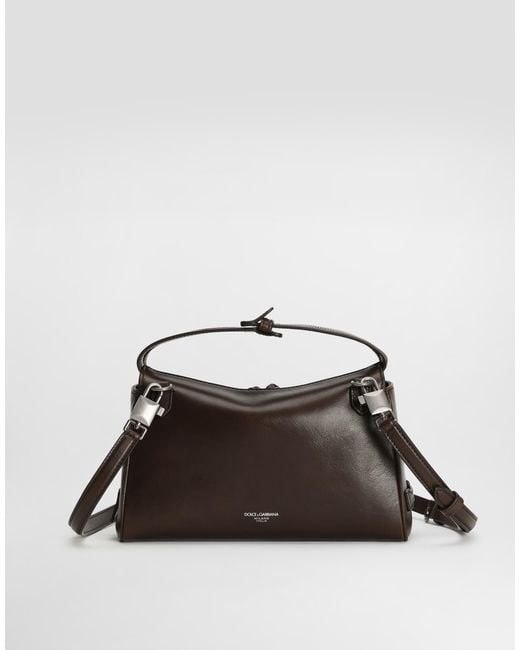 Dolce & Gabbana Black Vittoria Tempesta Calfskin Bag for men