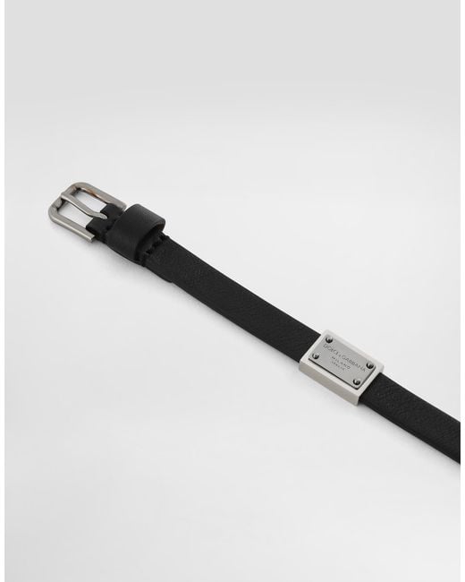 Dolce & Gabbana Black Calfskin Bracelet for men