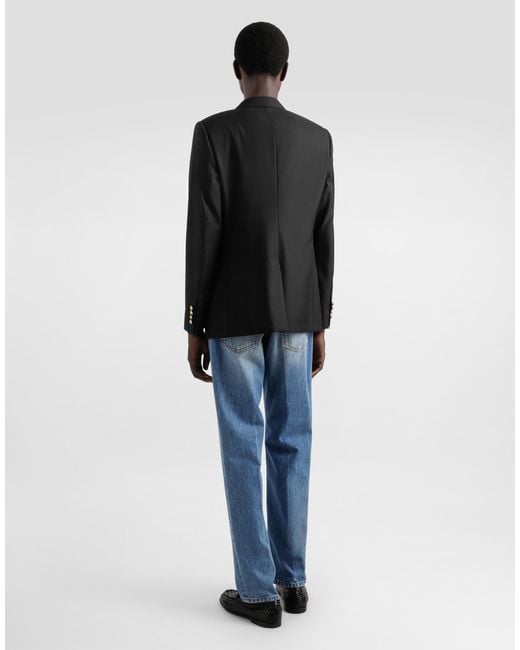 Dolce & Gabbana Black Single-Breasted Martini-Fit Jacket With Patch for men