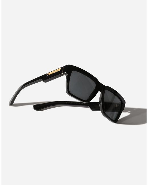 Dolce & Gabbana Black Mirror Logo Sunglasses