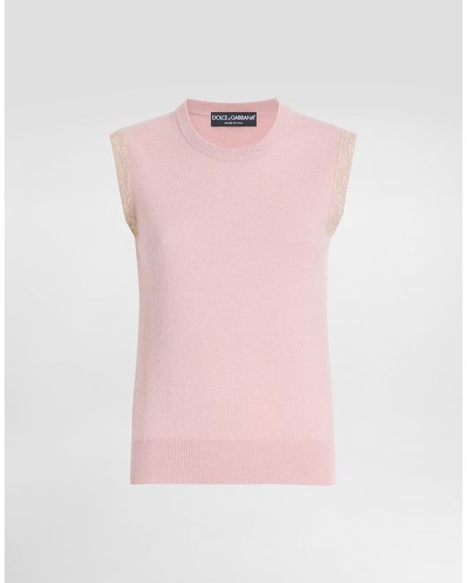 Dolce & Gabbana Pink Cashmere Tank Top