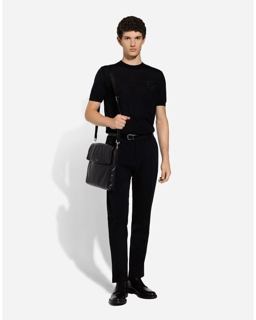 Dolce & Gabbana Black Nappa Leather Handbag for men