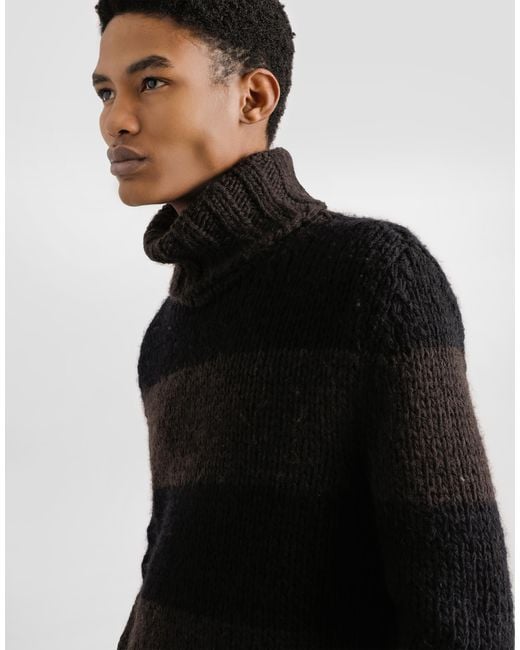 Dolce & Gabbana Wool Blend Turtleneck in Black für Herren