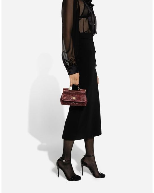Dolce & Gabbana Red Henkeltasche Sicily Klein