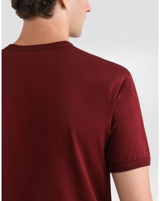 Camiseta De Algodón Dolce & Gabbana de hombre de color Red