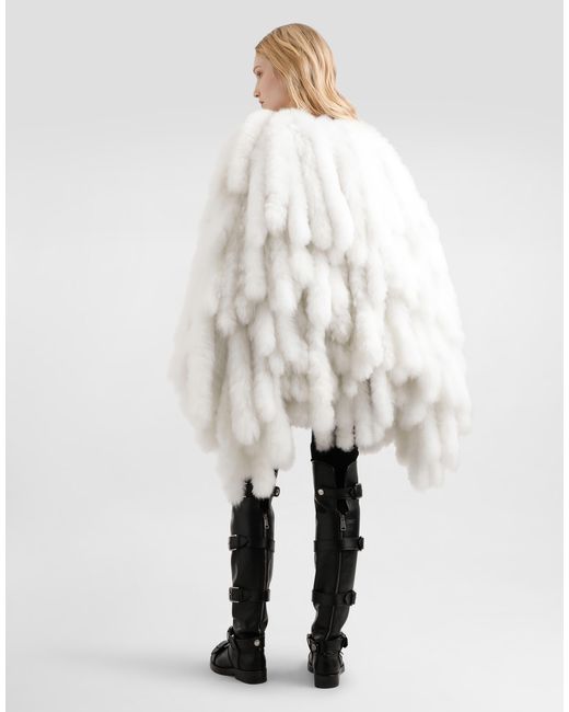Dolce & Gabbana White Alpaca Coat