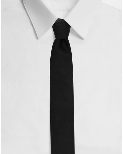 Dolce & Gabbana White Silk Satin Martini Tie for men