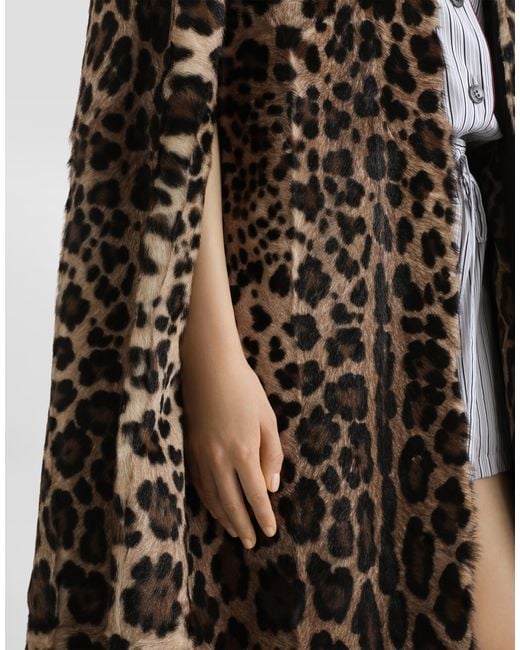 Dolce & Gabbana Multicolor Leo Kid Leather Cape