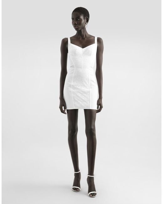 Dolce & Gabbana White Corset-Style Slip Dress