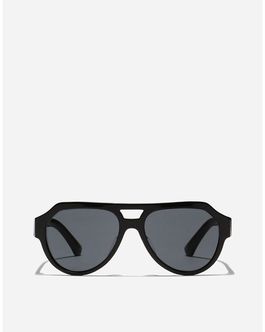 Dolce & Gabbana Black Mirror Logo Sunglasses