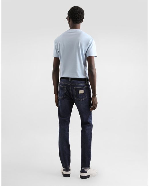 Dolce & Gabbana Blue Slim-Fit Stretch Cotton Jeans for men