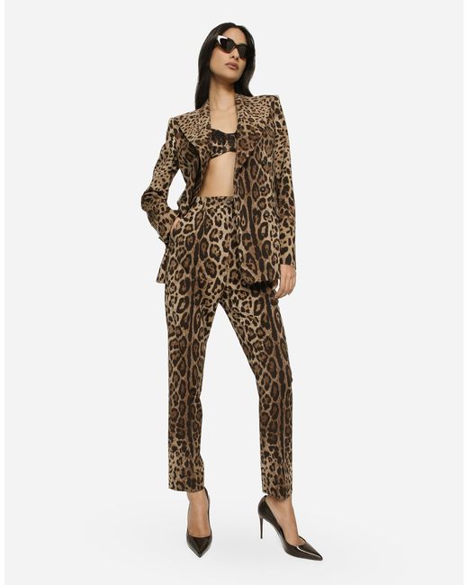 Dolce & Gabbana Natural High-Waisted Pants