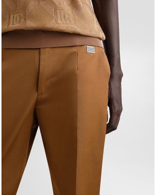 Pantalón Sastre De Algodón Dolce & Gabbana de hombre de color Brown