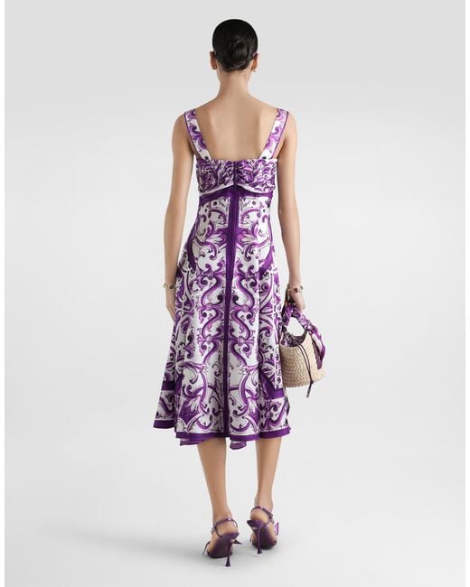 Dolce & Gabbana Purple Silk Dress