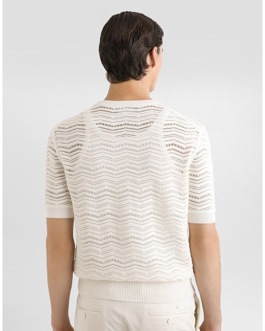 Cotton Pullover Dolce & Gabbana de hombre de color White