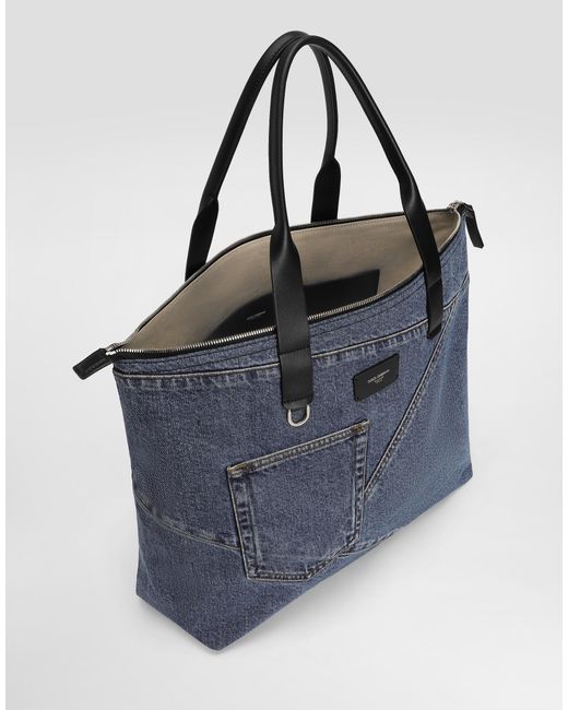 Shopping Bag Media di Dolce & Gabbana in Blue da Uomo
