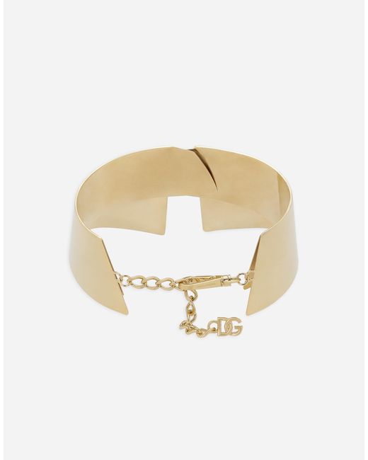 Dolce & Gabbana Natural Steife Hemdkragen-Kette Aus Metall