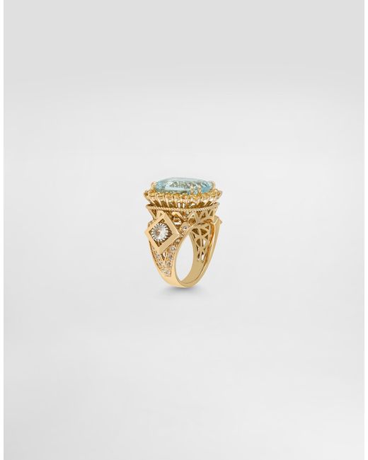 Dolce & Gabbana White 2329 Ring Acquamarin