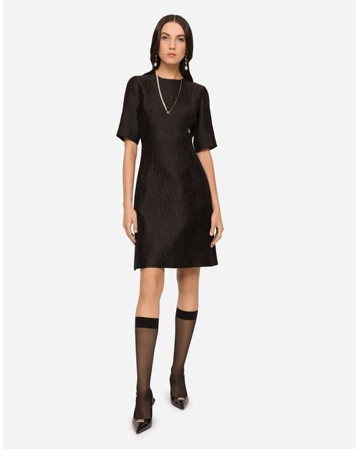 Dolce & Gabbana Black Fit-And-Flare Midi Dress