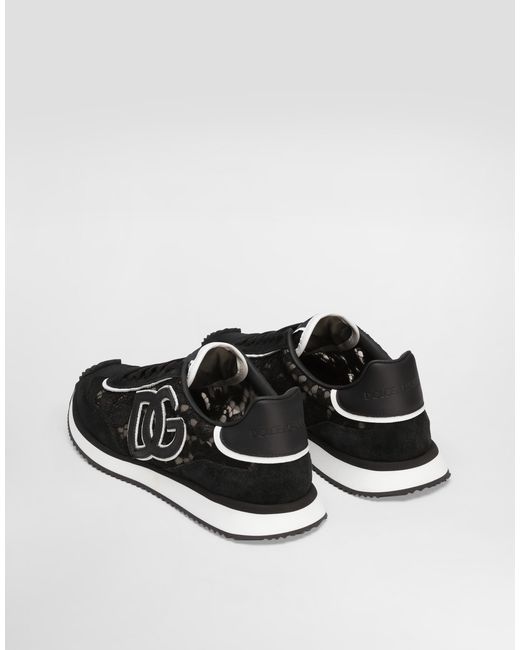 Sneakers Dg Cushion En Cuir De Veau Et Tissu Dolce & Gabbana en coloris Black