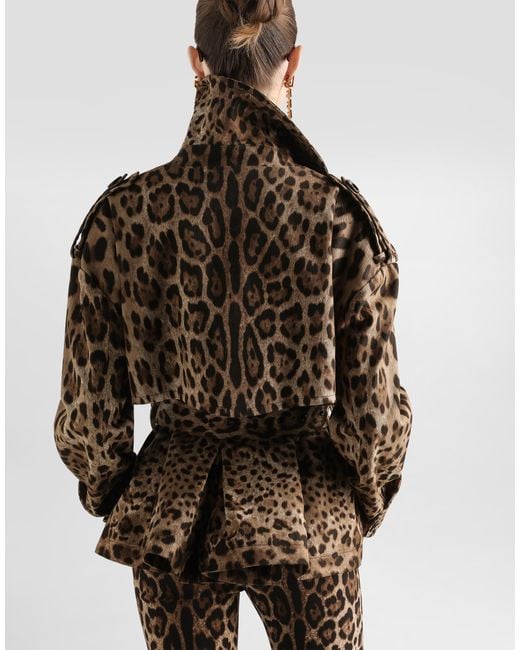 Dolce & Gabbana Multicolor Leo- Cotton Drill Jacket