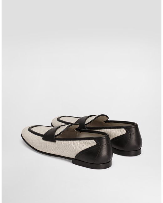 Dolce & Gabbana White Salt&Pepper And Nappa Slipper for men