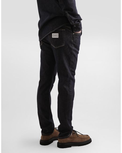 Dolce & Gabbana Black Slim-Fit Stretch Cotton Jeans for men