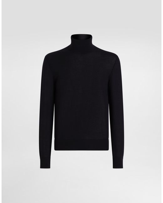 Dolce & Gabbana Blue Cashmere Turtleneck Pullover for men